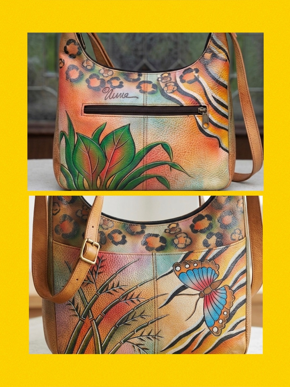 Anna by ANUSCHKA genuine leather butterfly shoulder bag